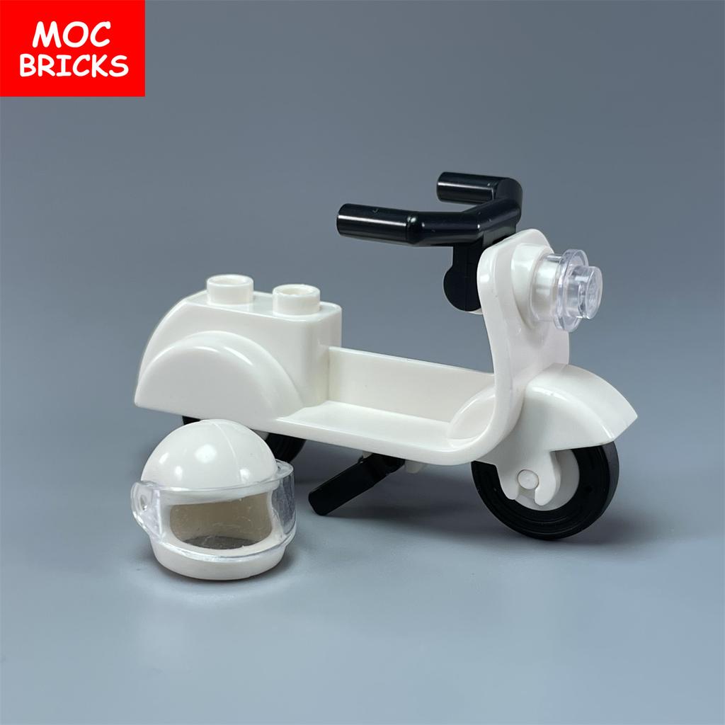 Briques de Construction Moc Non Toxiques Ville Sports Équitation Vélo Trottinette Moto Casque Assemblage Blocs de Construction Compatible Avec 15396C01 Jouets Cadeaux Enfants