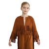 Unisex Westernweste Kostüm Langarm Offen vorne Fransen Quasten Cowboy Cowgirl Verkleidungskleidung
