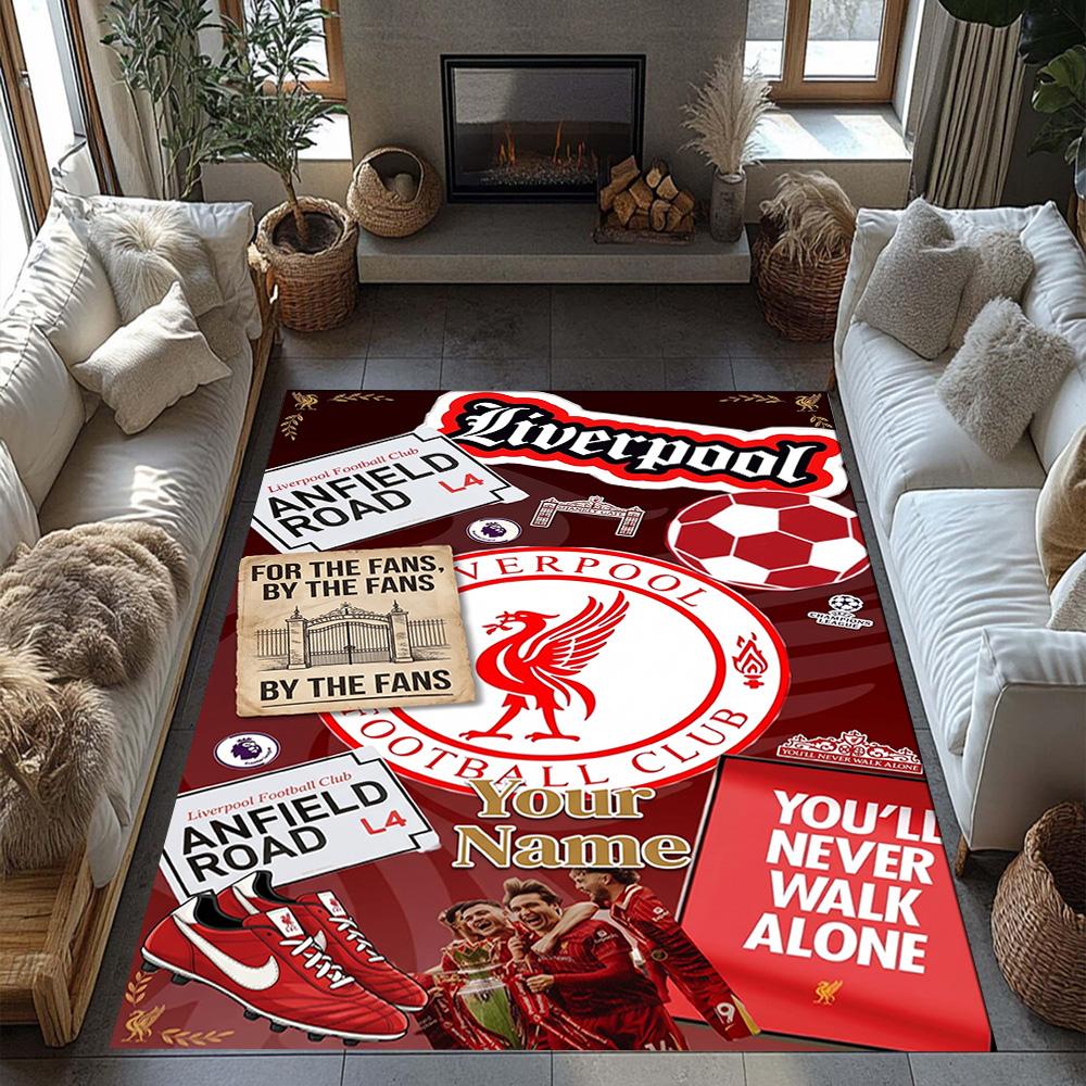 Liverpool Fc Customize Your Name Area Rug Perfect For Decorate Room Foyer Hallway Outdoor Antislip Carpet Office Home Decor