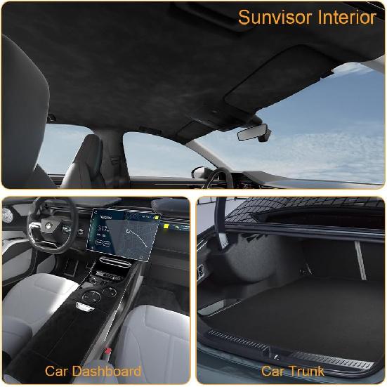 Auto Suede Headliner Fabric Material With Foam Backing, 54" L × 60" W Automotive Interior Roof Replacement Upholstery Fabric For Car Truck SUV RV