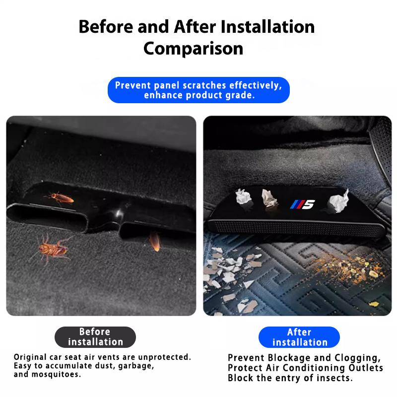 BBJW3 For BMW 5 Series G60 2024-2025 Car Under Seat Floor AC Air Conditioner Vent Outlet Protection Cover Car Interior Accessories