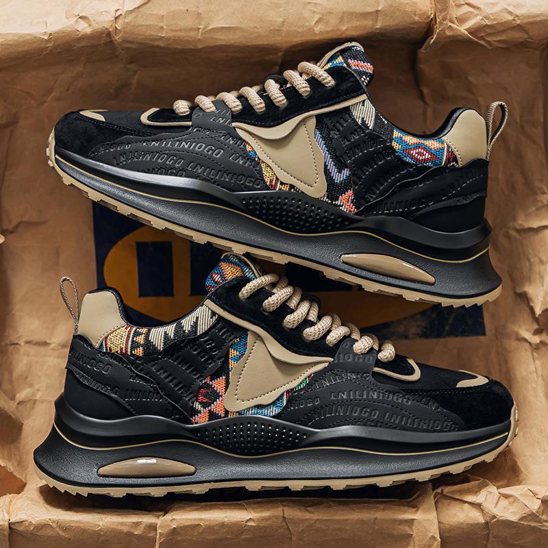 Men's shoes 2024 new autumn Internet celebrity explosion casual shoes youth versatile tide brand thick sole heightening dad shoes