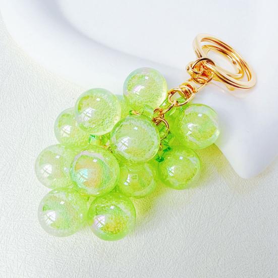 Keychain Pendant Transparent Grape Shape Acrylic Key Chain with with Lobster Clasp Easy To Hang Key Holder Backpack Car Accessory