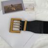 Wide Black Trendy Waist Belt For Women Comfortable Elastic Faux Leather Style