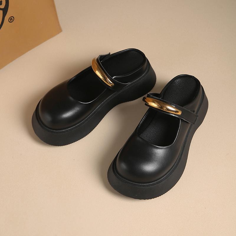 Mode CRLAYDK Damtofflor Slip-on Rygglösa Promenad PU Läder Loafers Kardborretofflor Casual Dam Höjdökande Slides