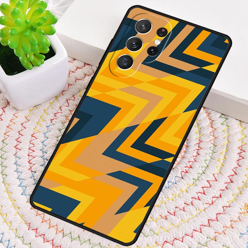 Geometric Stripy Triangle Silicone Phone Case For Samsung Galaxy note 10 pro S26 S25 S24 S23 S22 S21 Plus S25Ultra Capa Cover