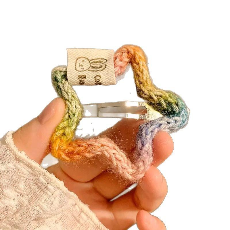 Fashion Handmade Plush Hair Clips For Women Sweet Star Heart Hair Clamp Side Bang Barrettes Hair Accessories Baby Hairpins
