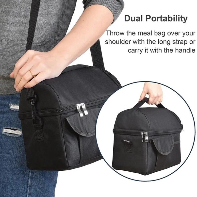 Large Insulated Lunch Bag Adult Kids Men Thermal Cool Hot Food Storage Tote Box