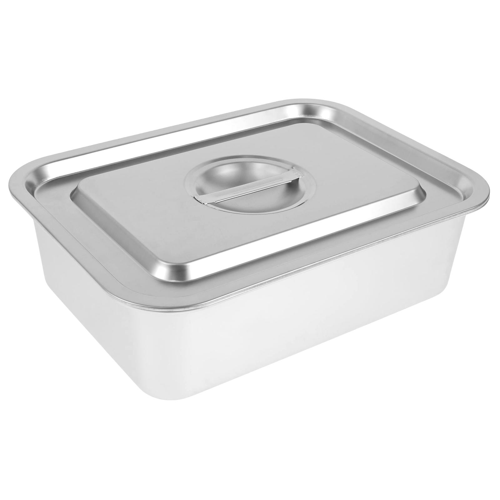 

Stainless Steel plate Tray with Lids Rectangular Oven Tray Baking Pot Buffet Chafing Dishes Food Deep Container Hotel Pan
