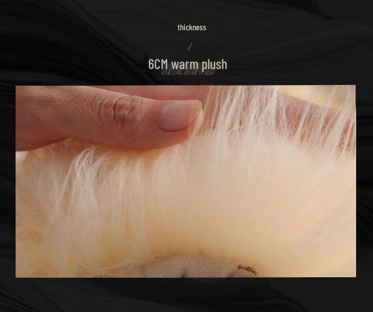 Winter Plush Universal Car Seat Cushion: Thick, Full-Surround, Integrated Backrest for Warmth.