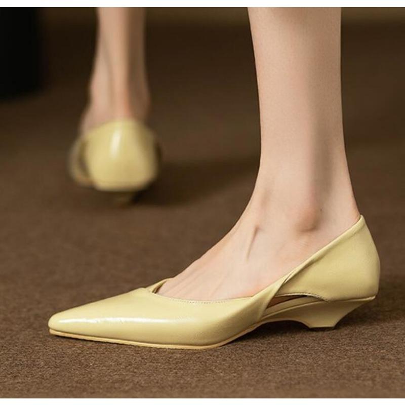 

Модная обувь для женщин Удобная женская летняя обувь Мокасины Синий Низкий каблук Элегантный Заостренный носок Высокое качество Популярный Молодежный 34 жёлтый