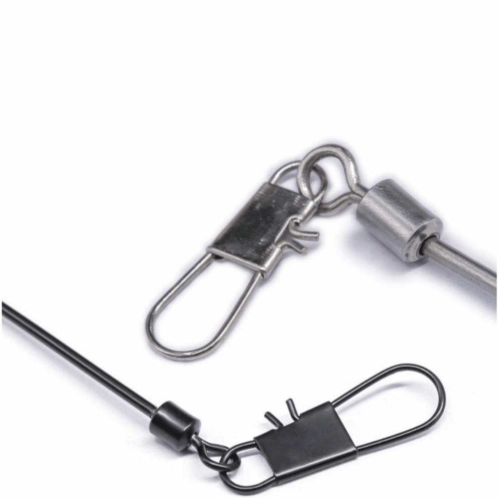 2pcs 2pcs Pack Single Pole Balance Stainless Steel Fishing Swivels Snaps Fishing Rig Setup
