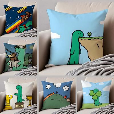 Interesting Funny Cartoon JJOGUMAN Cushion Cover Throw Pillow Cover Hidden Button Durable Polyester Chair Cushion