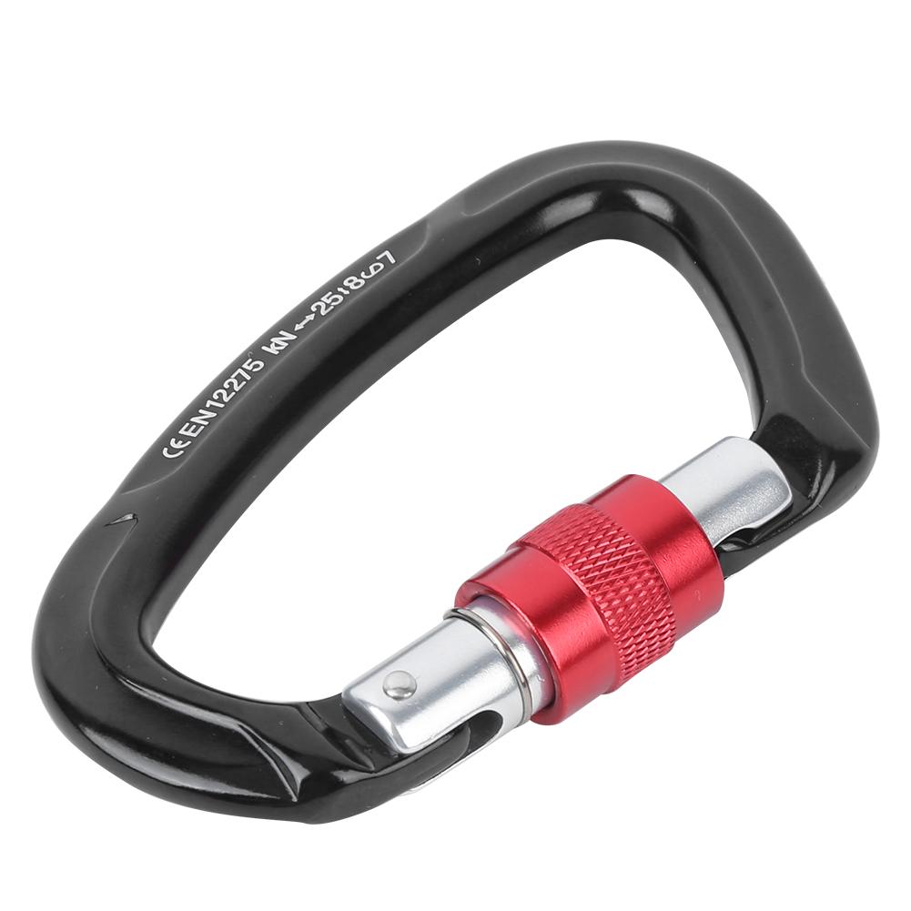 Outdoor Aluminium Alloy D Lock Hammock Backpack Cable   Rock Climbing Carabiner