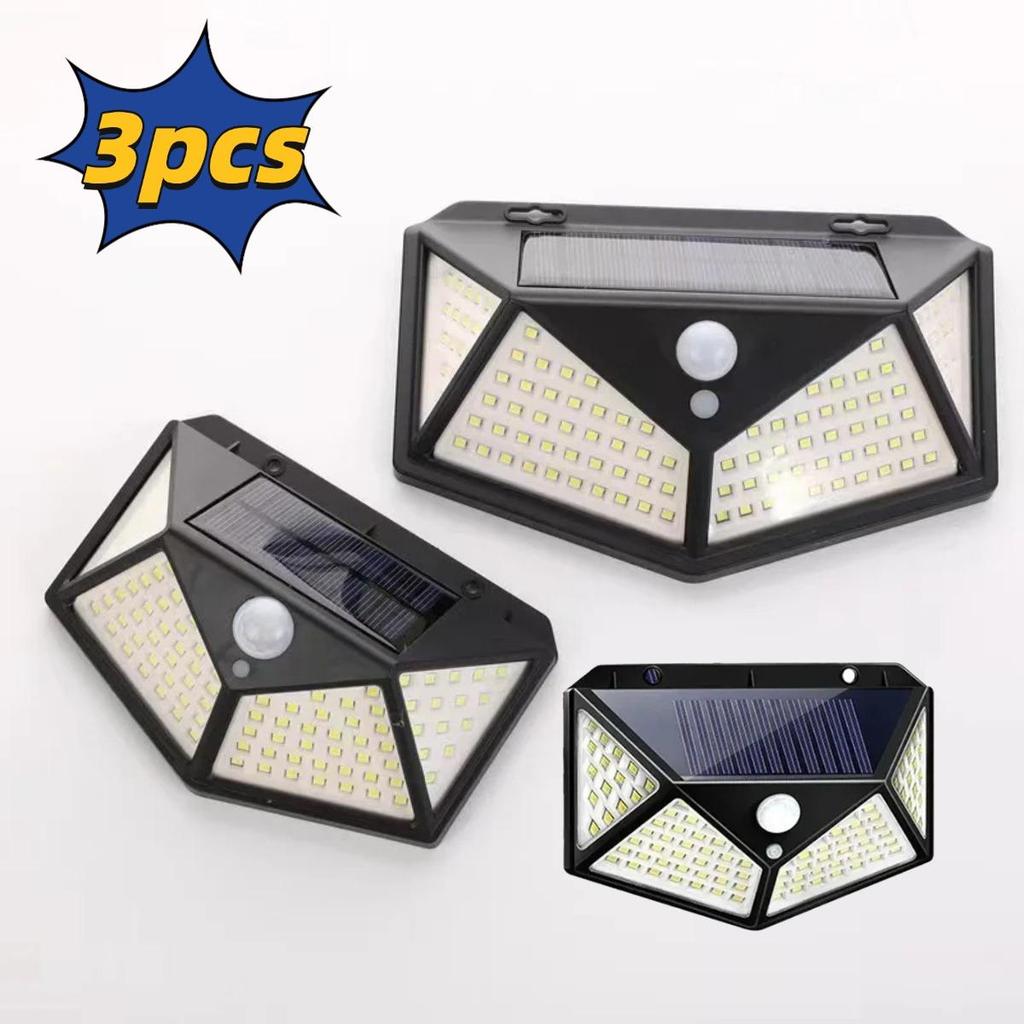 Outdoor 100 LED Solar Light Motion Sensor Waterproof Sunlight Garden Decoration Street Lights Solar Powered Lantern Wall Lamp