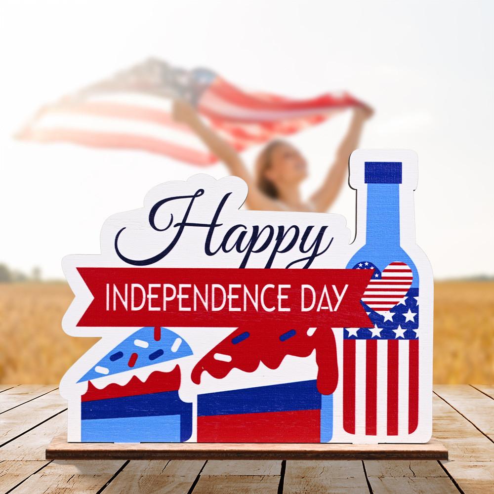 Unique Handcrafted Wooden Independence Day Figurine For Celebrating Usa Patriotism