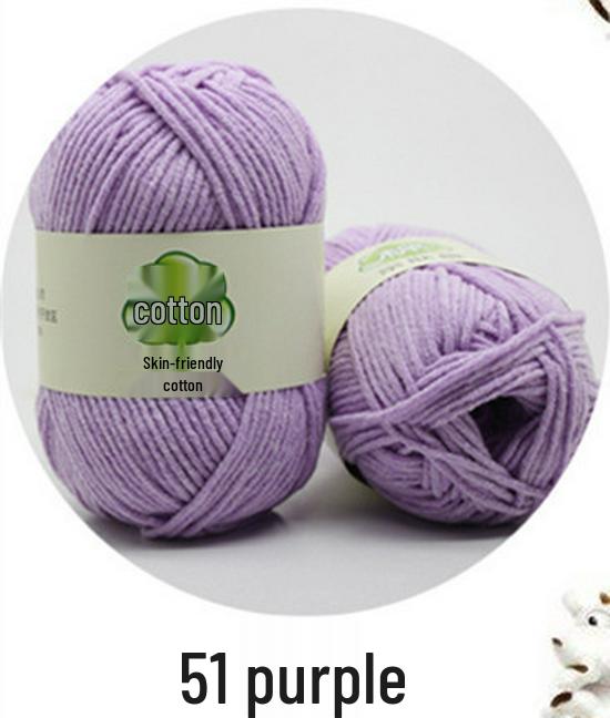Combed 5-Ply Milk Cotton Yarn for DIY Knitting & Crochet - Medium-Thick Scarf & Blanket Material Pack