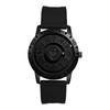 Men's Magnetic Levitation Silicone Watch, Black: Zodiac Markers, Waterproof Quartz Movement, Leisure, Business, Stylish Black Fashion Accessory -