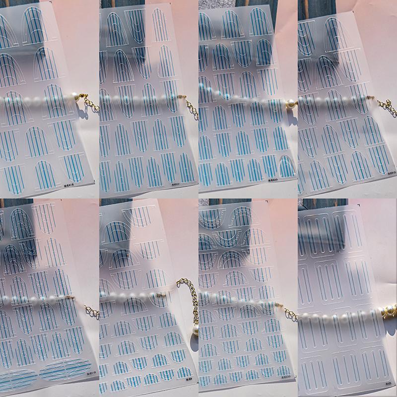 French Manicure Strip Nail Forms Fringe Tip Guides Sticker Diy Wavy Line Nail Art Tips Guides Stickers Stencil Decoration Tool