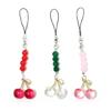 3 Pezzi Elegante Portachiavi a Grappolo di Ciliegie in Resina per Telefoni Cellulari e Borse Portachiavi Decorativo Ciondolo Portachiavi alla Moda