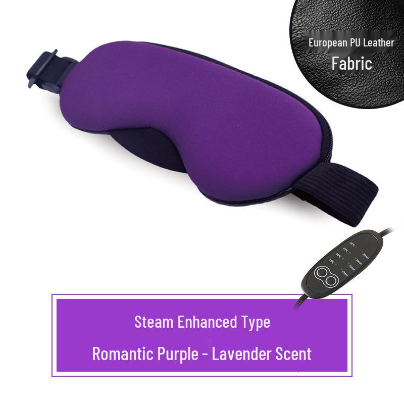 Changzhi USB Heated Leather Eye Mask with Hot/Cold Packs - Cartoon Design, Light Blocking, and Non-stick Makeup Protector