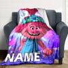 Customizable Trolls3 Throw Blanket – Personalized Name, All-Season Cozy Snug Blanket, Machine Washable, Personalized Blanket
