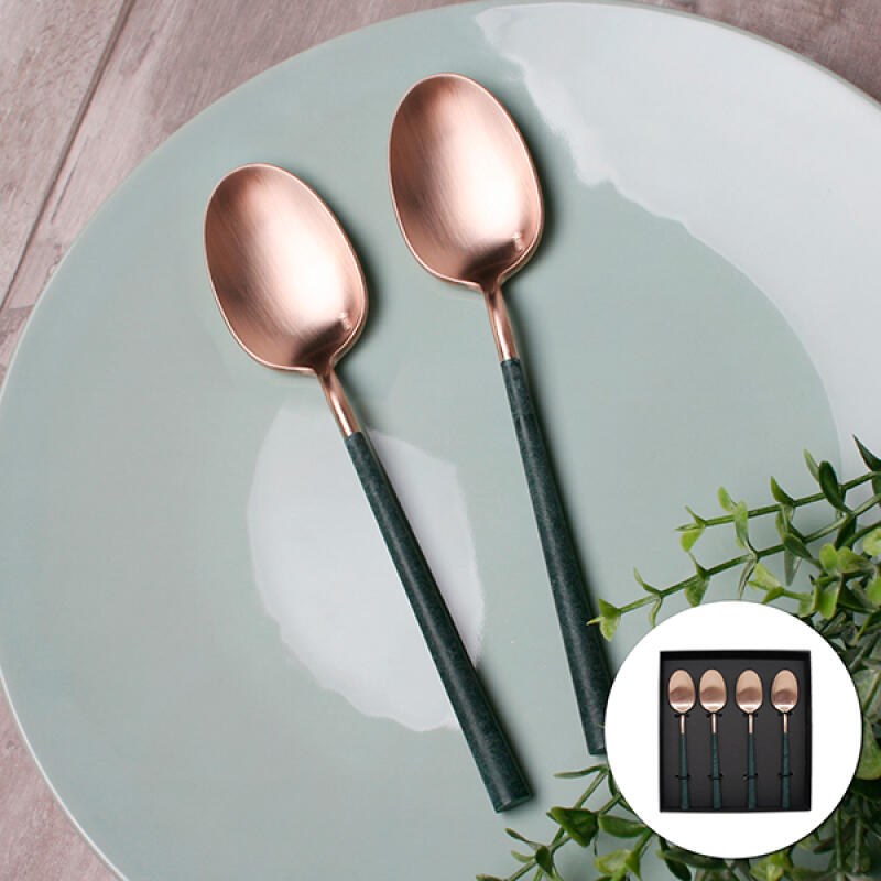 [belo inox] Emerald Rose Gold Teaspoon Set 4P