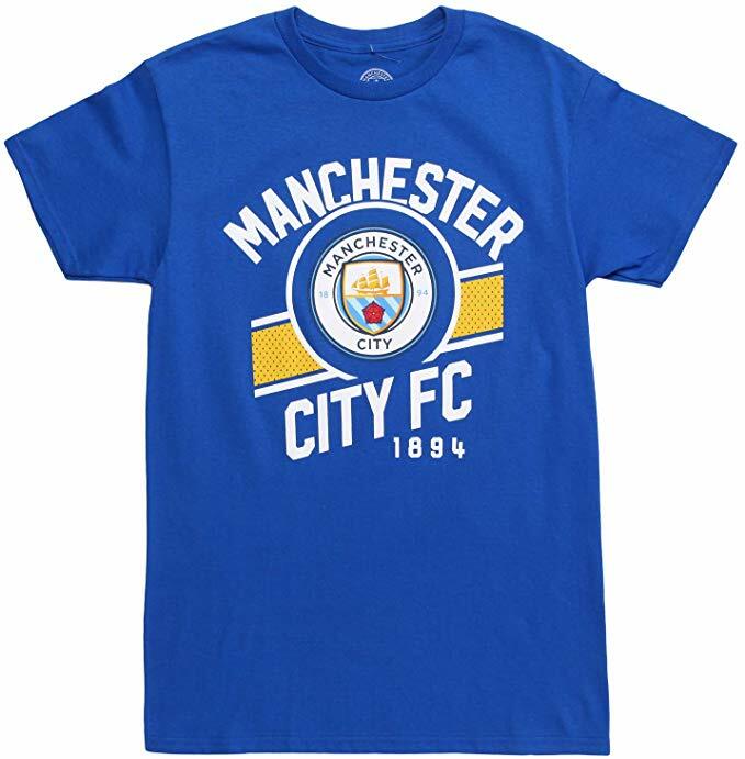 26 Official Apparel Team Manchester City FC Logo Adult T-Shirt New. Unisex T-Shirt M