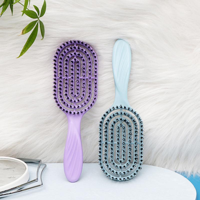 Hair Brush Boar Bristle Massage Comb Anti-Static Hair Scalp Styling Detangling Hollow Out Nylon Teeth Comb Air Bag Comb