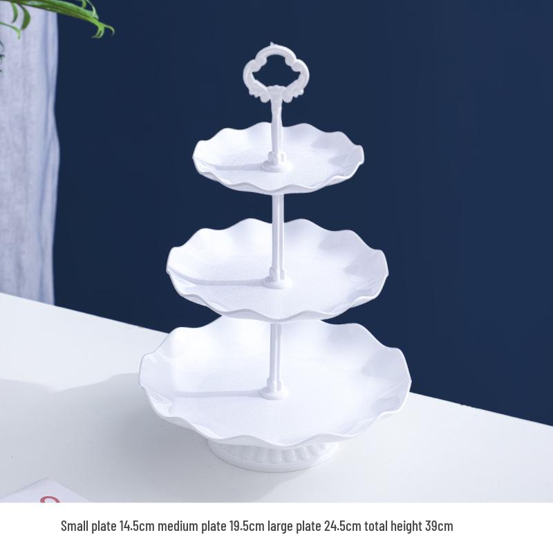 Luxusní vícepatrový stojan na ovoce a občerstvení: Třípatrový držák na dezerty a cukroví do obývacího pokoje