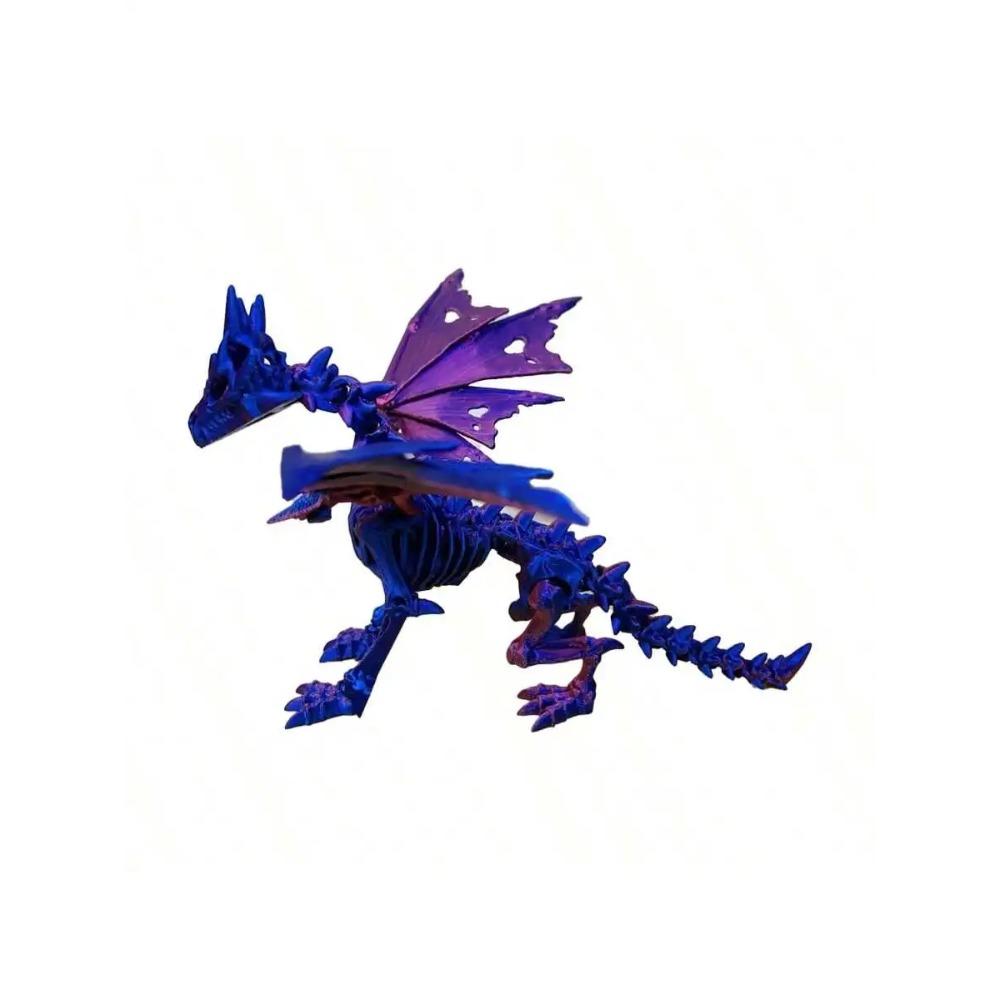 1Pc 3D Printed Dragon Skeleton With Movable Joints - Versatile Indoor/Outdoor Decor, Unique Animal Model Ornament Dragon Figurin