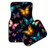 4pcs Universal Fit Car Floor Mats Set | 3D Printed Colorful Butterfly Pattern, Non-Slip, Washable, Stylish Interior Accessory for Cars, Trucks, SUVs