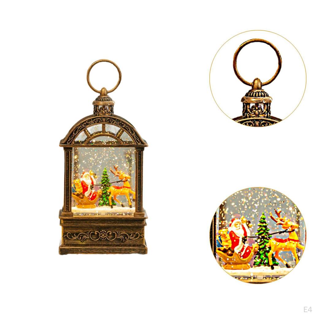 Christmas Snow Globe Lantern Lamp Handmade Home Decoration Music Box for Table Centerpiece