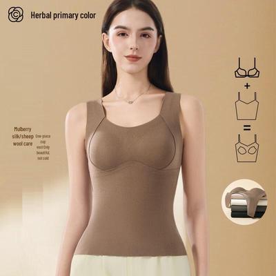 Damen Thermo-Camisole mit gepolstertem BH & Seidenmischung