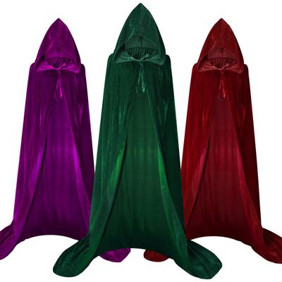 Adult Children Cosplay Costumes Velvet Long Cloak Witches Wizards Stage Performance Cape Poncho Unisex Carnival Halloween Suits