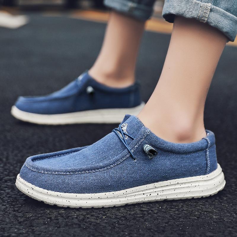 Couple Dude Loafers Trendy Casual Shoes Men's Canvas Shoes Foreign Trade Foot Cover Lazy One Pedal Women's Shoes