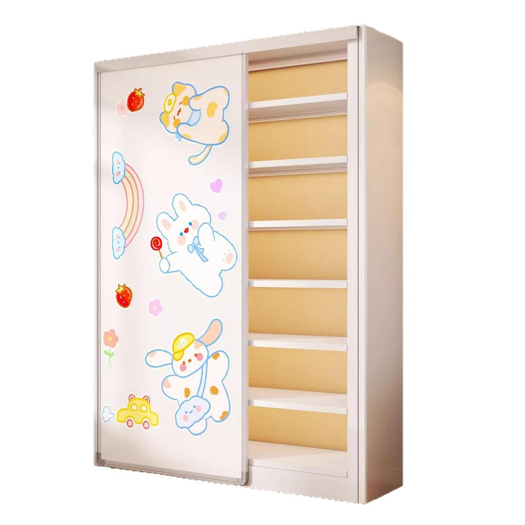 Steel Bookshelf with Whiteboard Doors, Multi-Layer Library Bookcase, Children's Picture Book Rack