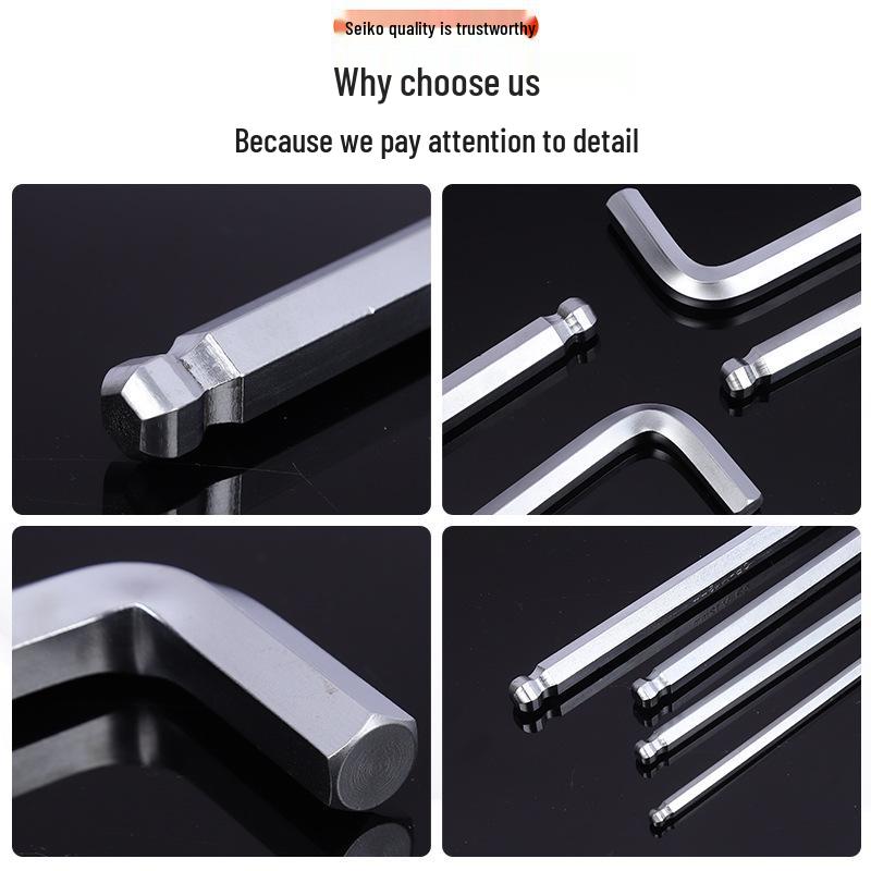 Gehärteter verzinkter und vernickelter L-förmiger Innensechskantschlüssel mit Kugelkopf