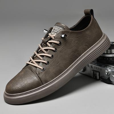 Mode Frühling Atmungsaktive Schuhe Modetrend Casual Herrenschuhe Outdoor Soft Comfort Leder Sneakers All-Match Herren Skateboardschuhe