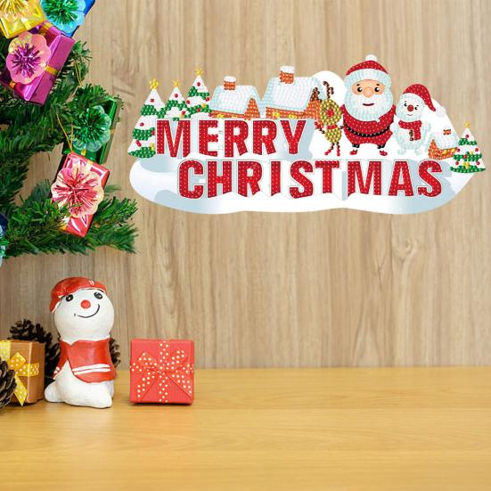 Christmas Diamond Painting Stickers Xams Element Patten Vibrant Color Hands Skill Improve Easy DIY Mosaic Wall Sticker