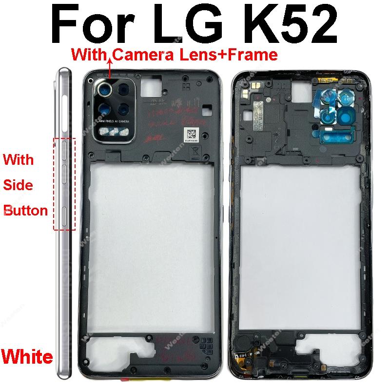For LG K42 K52 K62 Plus Middle Frame Holder Cover Perfect Fit with Side Button Quality Phone Repair Parts Stable