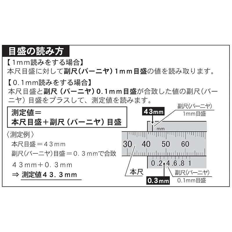 Niigata Seiki SK Plastic Caliper, Lightweight, Quick-Reading Scale, 70mm, PC-70KD, with Depth Bar, Black
