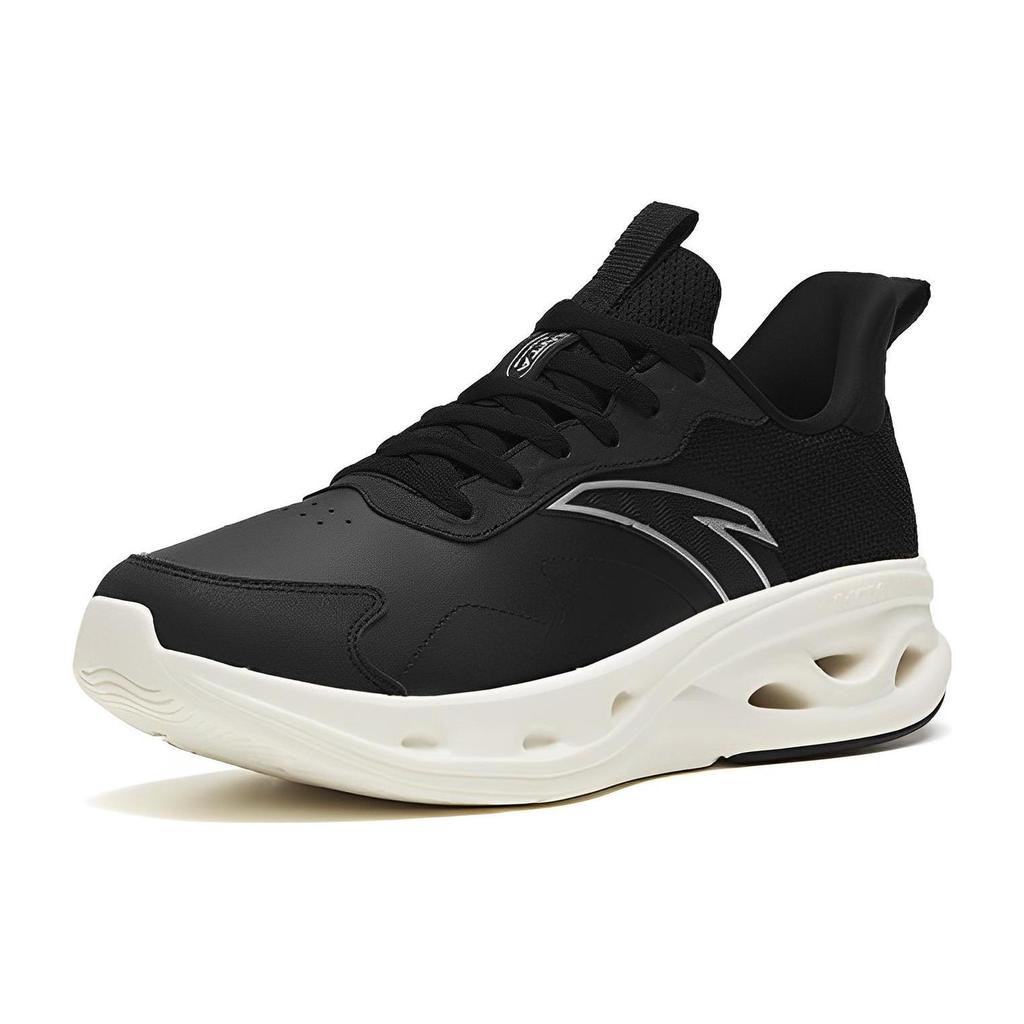 Anta Slip Resistant, Abrasion Resistant, Rebound Low top Running Shoes Men's Bright Black White 112315575-11