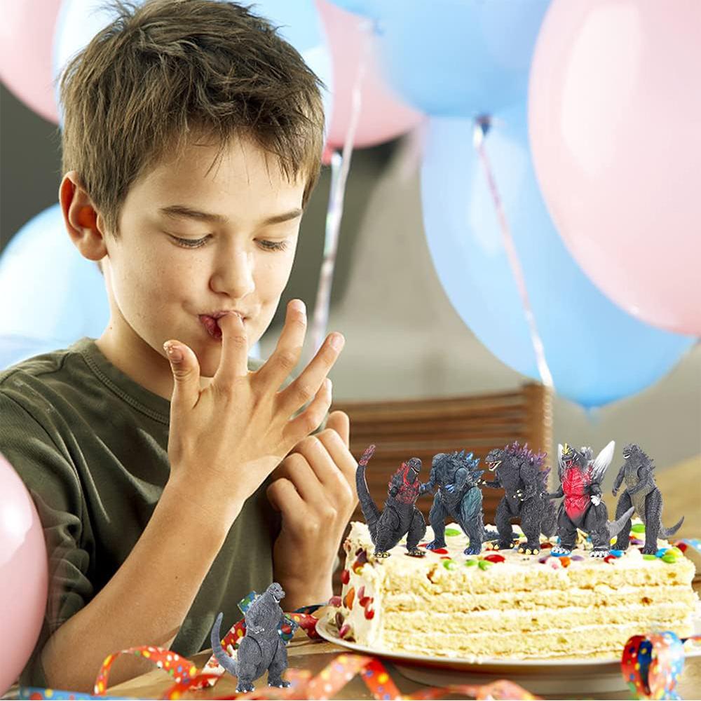 6 Pcs Godzilla Mini Action Figures for Garden/Room/Party Ornament Accessories