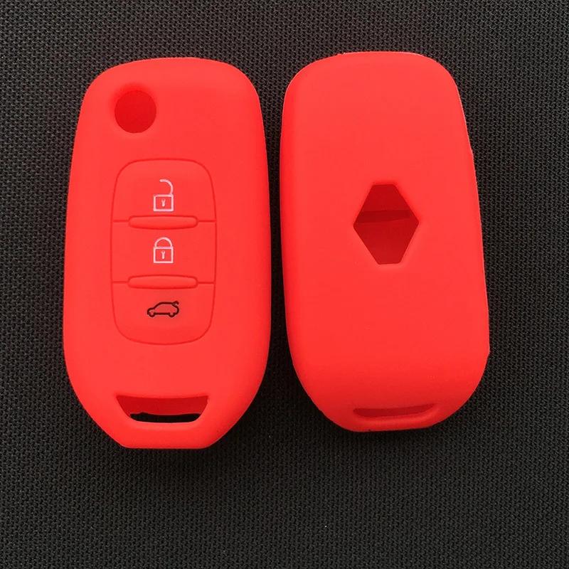 Siliconen Auto Sleutel Auto Hoesje Cover voor Renault Kadjar 3 Knops Klapbare Sleutel Hoesje Cover Shell