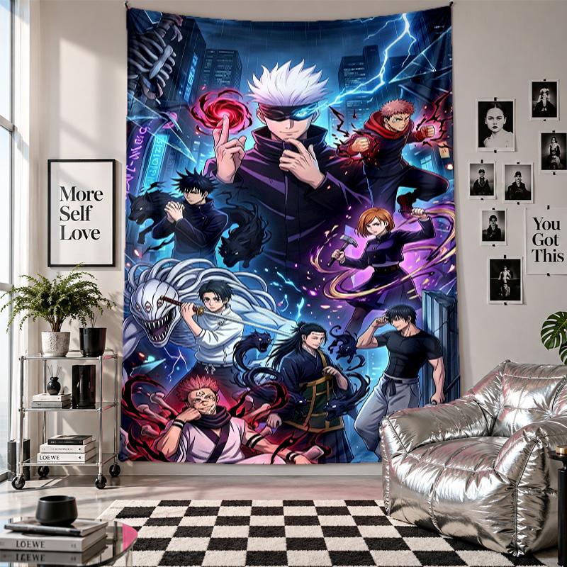 Wall TapestryJujutsu Kaisen Art Hanging Cloth Decorative Background Cover for Room Decoration