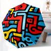 1pc Abstract Art Design Automatic Open, Sturdy Iron Frame, Compact Folding Design, All-Season Portable Umbrella for Women & Men Yy250801123