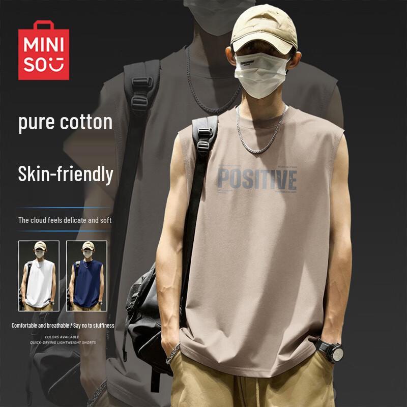 MINISO Men s American High Street Style Cotton Sleeveless Vest M