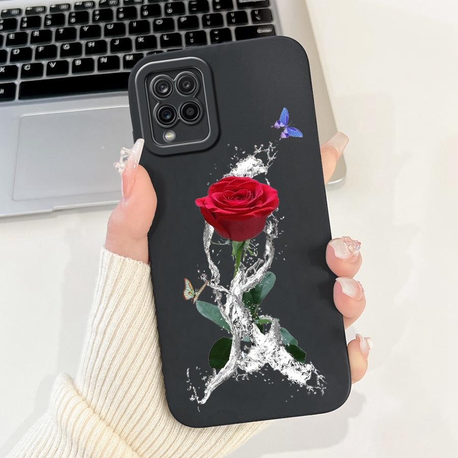 For Samsung A22 A225F 4G Phone Case Flower Painted  Proective Cover for SamsungA22 A22s a 22 S 5G Soft Silicone Funda Capa