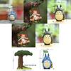 Totoro Resin Micro Landscape With Cartoon Cat Swing And Autumn Leaves For Gift And Collection